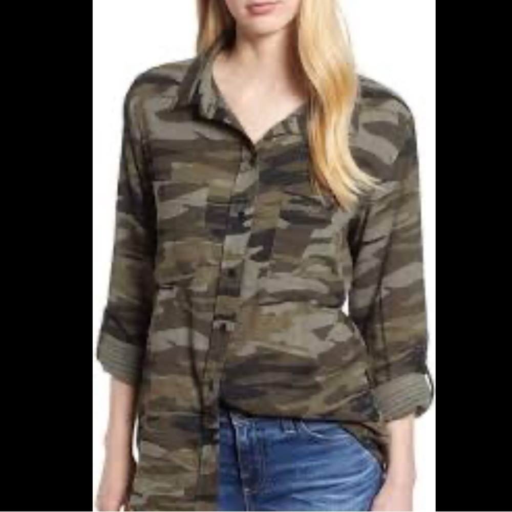 🛼🍕🪻Sanctuary Steady Camo Boyfriend Shirt CLOSEOUT
